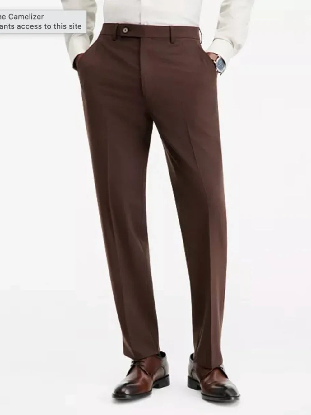 Calvin Klein Men's Slim Fit Solid Dress Pants Brown Work Slacks 30W x 30L